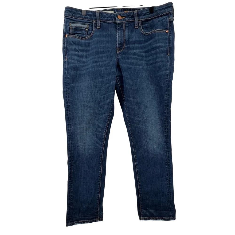 Anthropologie Pilcro Women 32 Stet Mid-Rise Skinny Ankle Jeans Medium Wash Denim